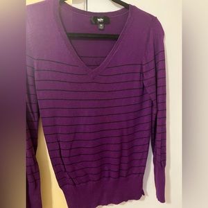 -Mossimo dark Purple sweater with black stripes.